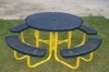 RHINO Perforated Thermoplastic Metal Round Picnic Table