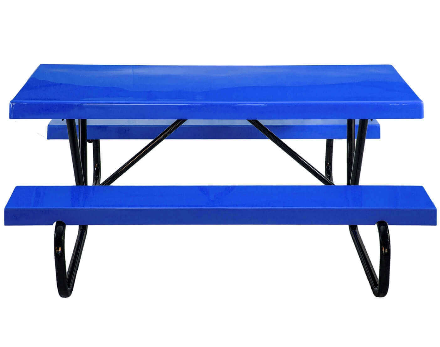 8 Ft. Fiberglass Picnic Table with Bolted 1 5/8" O.D. Tube Steel Frame