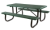 8 Ft. Plastisol Coated Metal Picnic Table With Powder Coated Welded Frame