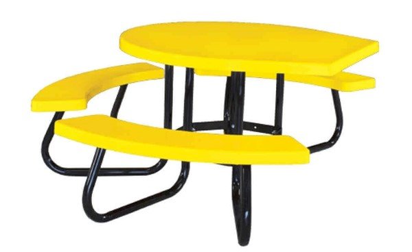 Round Fiberglass Picnic Table, Wheelchair Accessible, Portable 