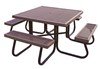 Square Plastisol Picnic Table With Galvanized Steel Frame 