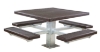 Square Plastisol Picnic Table With Galvanized Pedestal Frame