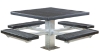 Square Plastisol Picnic Table With Galvanized Pedestal Frame