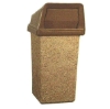 22 Gallon Concrete Square Trash Receptacle With Dome Lid 