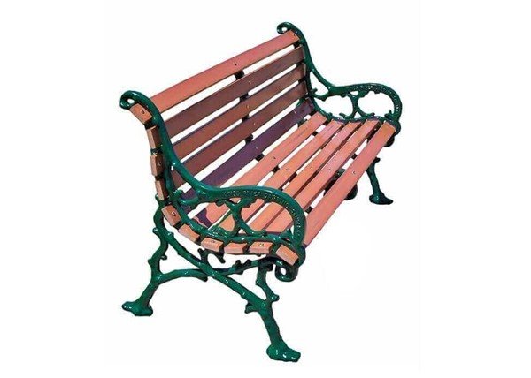 Woodland Recycled Plastic Park Bench with Cast Aluminum Frame