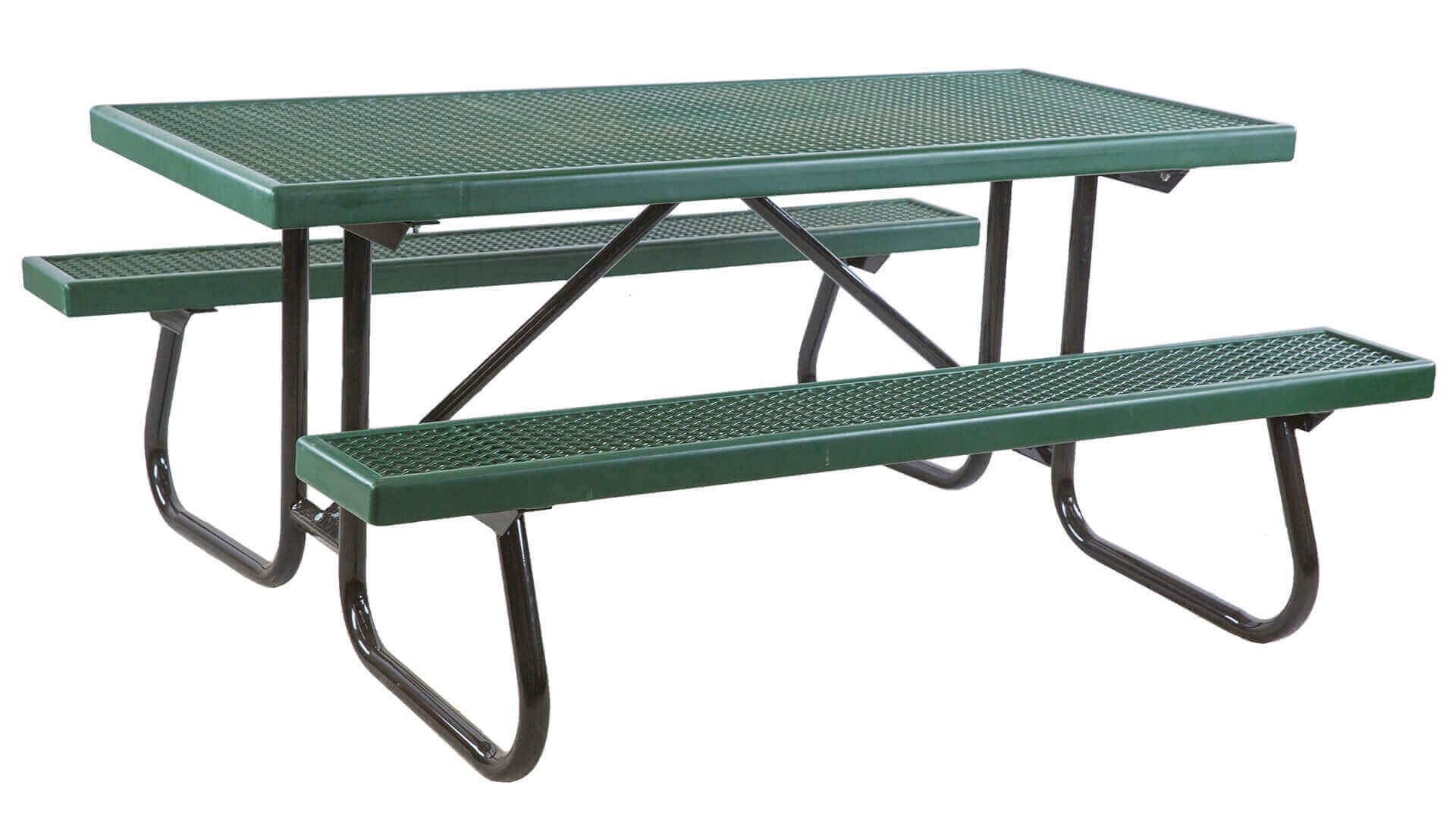 6 Ft. Plastisol Coated Metal Picnic Table with Galvanized Welded Frame