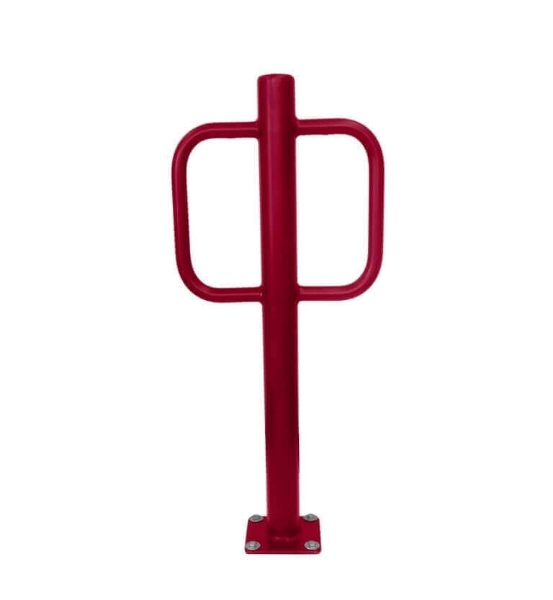 2 Space T-Post Plastisol Bike Rack - Red