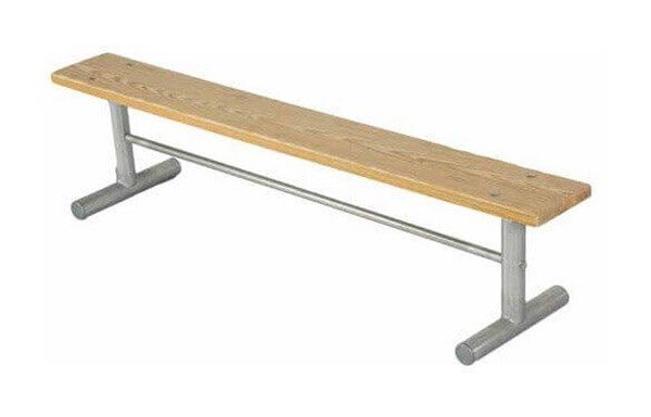 Portable Wooden Backless Sport Bench with Galvanized Steel Frame - 6 or 8 ft.