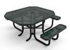 RHINO 46" X 54" ADA Compliant Octagonal Thermoplastic Polyolefin Coated Picnic Table - Quick Ship - Perforated Metal 