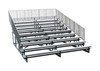 10 Row Portable Aluminum Bleacher with Guardrails and Double Footboards