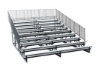 10 Row Portable Aluminum Bleacher with Guardrails and Double Footboards