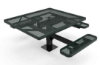 Picture of RHINO 46" Square ADA Compliant Thermoplastic Coated Steel Pedestal Picnic Table with 3 Seats