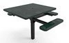 Picture of RHINO 46" Square ADA Compliant Thermoplastic Polyolefin Coated Pedestal Picnic Table with 3 Seats