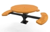 Picture of RHINO 46" Round Wheelchair Accessible Thermoplastic Coated Steel Pedestal Picnic Table - Quick Ship 