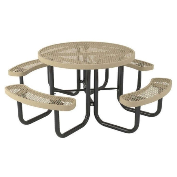 46" Round Polyethylene Coated Metal Picnic Table