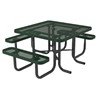 46" Ultra Leisure Style 3 Seat Square Polyethylene Coated Metal Picnic Table