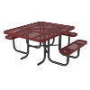 Ultra Leisure Perforated Style 46" x 57" Square Polyethylene Coated Steel ADA Picnic Table