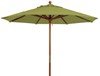 9 Ft. Round Wooden Market Umbrella with Outdura Marine Grade Fabric - Pesto