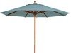 9 Ft. Round Wooden Market Umbrella with Outdura Marine Grade Fabric - Spa Blue