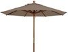 9 Ft. Round Wooden Market Umbrella with Outdura Marine Grade Fabric - Taupe