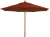 9 Ft. Round Wooden Market Umbrella with Outdura Marine Grade Fabric - Terracotta