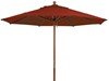 9 Ft. Round Wooden Market Umbrella with Outdura Marine Grade Fabric - Terracotta