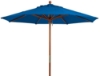 9 Ft. Round Wooden Market Umbrella with Outdura Marine Grade Fabric - Pacific Blue
