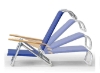 Telescope Mini-Sun Chaise Beach Chair With Aluminum Frames And Hard Wood Arms