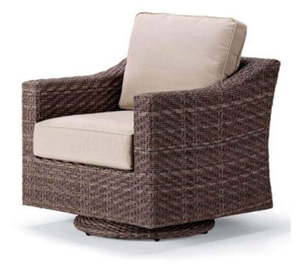 Telescope Lake Shore Outdoor Cushion Swivel Chair with Wicker Frame