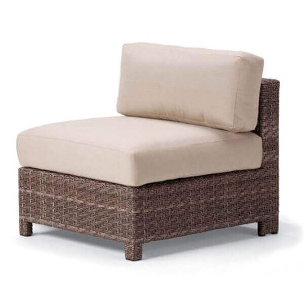 Telescope La Vie Outdoor Cushion Armless Chair with Wicker Frame - Pack of 2