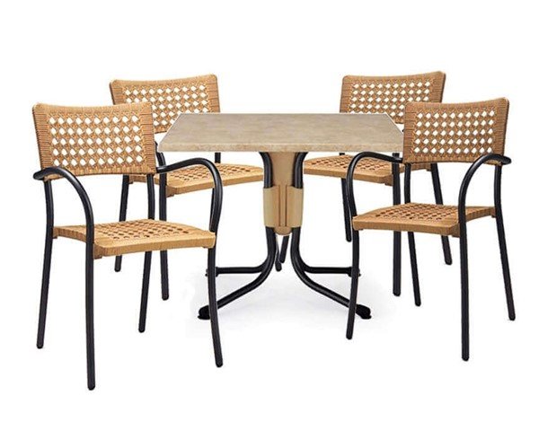 Artica Dining Set With Plastic Resin Chairs And 31" Polo Table Package 