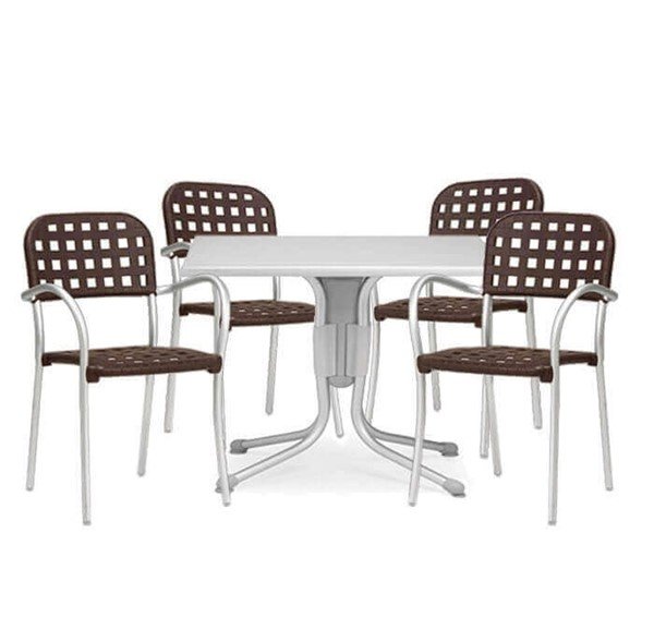 Aurora Dining Set With Plastic Resin Chairs And 31" Polo Table Package