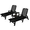Nautical Recycled Plastic Chaise Lounge And Two Shelf Side Table Set From Polywood