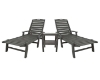 Nautical Recycled Plastic Chaise Lounge And Two Shelf Side Table Set From Polywood