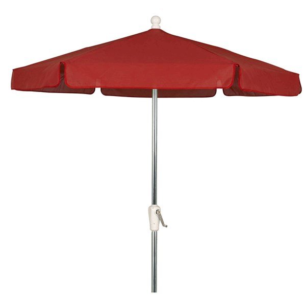 7 1/2 Ft. Diameter Garden Umbrella with Aluminum Pole and Crank Lift, Six Rib Fiberglass