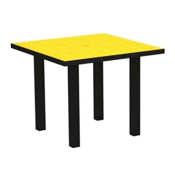 36" Square Euro Recycled Plastic Dining Table from Polywood