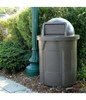 42 Gallon Plastic Trash Receptacle with Dome Top and Liner	