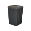 32 Gallon Square Signature Slat Design Plastic Receptacle with 10" Recycle Lid and Liner