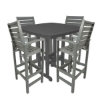 Captain Recycled Plastic Bar Chair With 37" Square Nautical Bar Table Set From Polywood