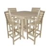 Captain Recycled Plastic Bar Chair With 37" Square Nautical Bar Table Set From Polywood