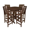 Captain Recycled Plastic Bar Chair With 37" Square Nautical Bar Table Set From Polywood