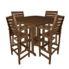 Captain Recycled Plastic Bar Chair With 37" Square Nautical Bar Table Set From Polywood