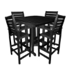 Captain Recycled Plastic Bar Chair With 37" Square Nautical Bar Table Set From Polywood