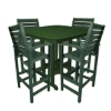 Captain Recycled Plastic Bar Chair With 37" Square Nautical Bar Table Set From Polywood