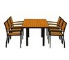 Euro Recycled Plastic Dining Chair And 72" X 36" Rectangle Dining Table Set With Aluminum Frame From Polywood