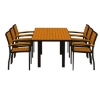 Euro Recycled Plastic Dining Chair And 72" X 36" Rectangle Dining Table Set With Aluminum Frame From Polywood