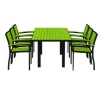 Euro Recycled Plastic Dining Chair And 72" X 36" Rectangle Dining Table Set With Aluminum Frame From Polywood