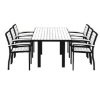 Euro Recycled Plastic Dining Chair And 72" X 36" Rectangle Dining Table Set With Aluminum Frame From Polywood