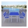 Euro Recycled Plastic Dining Chair And 72" X 36" Rectangle Dining Table Set With Aluminum Frame From Polywood