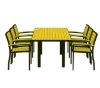 Euro Recycled Plastic Dining Chair And 72" X 36" Rectangle Dining Table Set With Aluminum Frame From Polywood